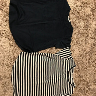授乳口付きTシャツ 2枚組 マタニティM～L