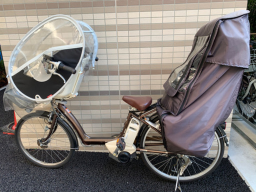 【終了しました】子供2人乗せ電動自転車★レインカバー付★