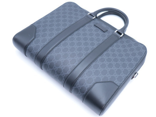 《GUCCI/GGスプリーム ブリーフケース》474135 極美品 ブラック