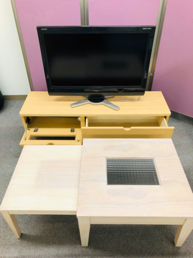 美品✨テレビAQUOS32インチ、テレビ台、テーブル3点セット 設置無料♫