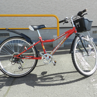 24インチ 自転車 子供用 MTGスタイル 6段切替 レッド ☆ PayPay(ペイペイ)決済可能 ☆ 札幌市 北区 屯田 