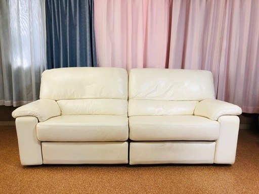 値下げしました！5/17配送限定都内送料無料！＜購入時３５万円！＞本革３人がけソファー