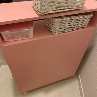 多機能トイレラック  ピンク　美品の画像