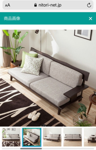 三人掛け布張りソファ