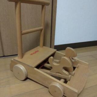  Aprica 木製 手押し車　カタカタ　の画像