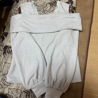 オフショルニット　グレー系　サイズM