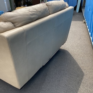 Italsofa イタルソファ ソファ 2シーター 本革 ベージュ 高級 中古品の画像