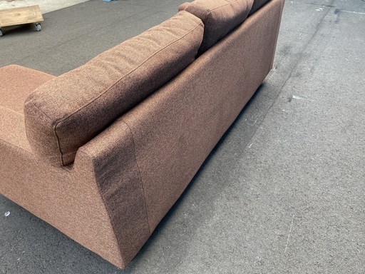 ソファ オットマン付き 茶 3Pソファ 中古品