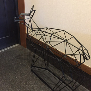 シャドー ワイヤー アンブレラスタンド ディア  傘立て 鹿 黒の画像