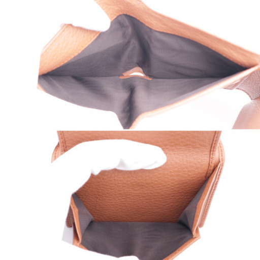 《GUCCI/グッチロゴ三つ折り財布》Aランク 351485 ベージュ 極美品