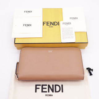 《FENDI/ジップアラウンド 長財布》ABランク ベージュ ブラック 箱、袋有