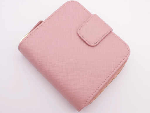 《PRADA/サフィアーノ二つ折り財布》1ML522 ピンク ABランク 美品