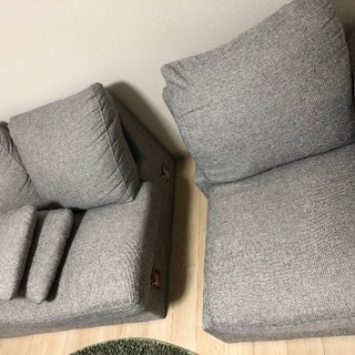 3人掛けソファ　グレーの画像