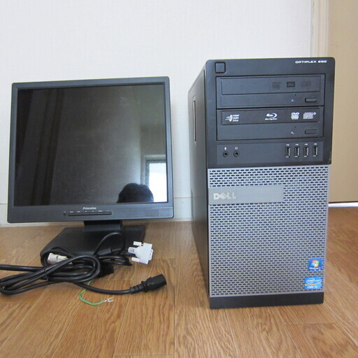 第2世代最強 i7-2700K搭載 デスクトップPC Dell Optiplex 990 ミドルタワー 17インチモニター付属