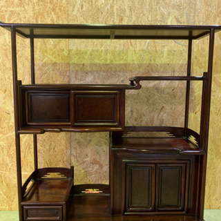 美品】唐木家具 漆塗 茶箪笥 飾り棚 古風