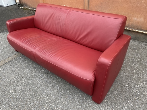 IDC大塚家具 ソファ 本革 レッド 高級 中古品