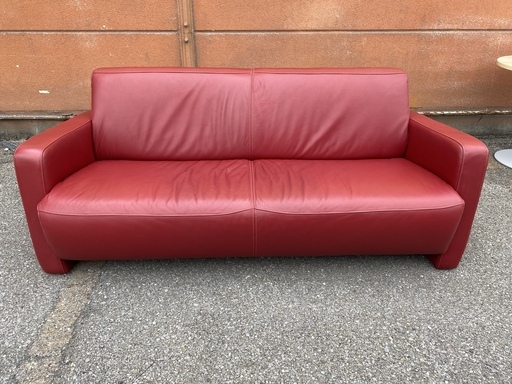 IDC大塚家具 ソファ 本革 レッド 高級 中古品