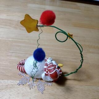 可愛いサンタの置き物の画像