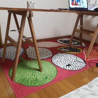 【5/23まで】イケア IKEA ラグ GULORT カーペット フクロウ柄 赤の画像