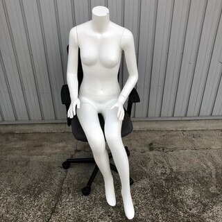 レディース 女性 マネキン 座り 全身 トルソー ボディ 樹脂製...