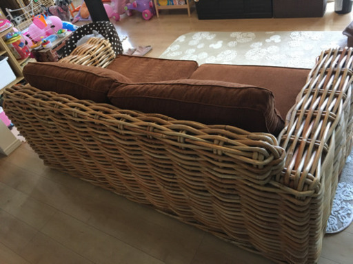 バリ　ラタンコーヒー　ソファ