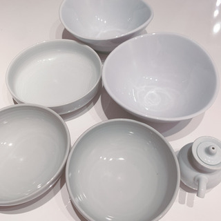 無印良品 白い食器6点（お椀3枚、醤油差し1、お皿2枚）