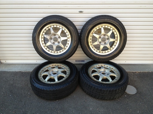 205/65R15  スタッドレス  アルミホイール付  DUNLOP ブリヂストン ４本セット  PCD 114.3 5穴 6.5J オフ＋45 ノア VOXY ステップワゴン