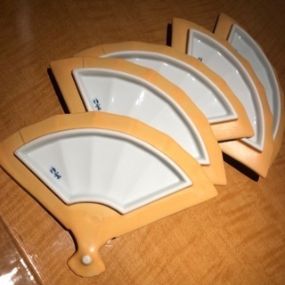 扇型　金彩　皿　5枚セットの画像