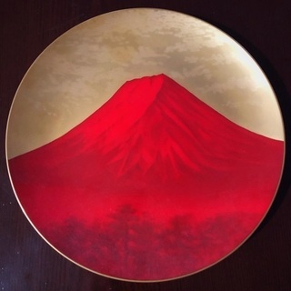 ノリタケ Noritake】26cm★赤富士★ゴールド 朱色和食器絵皿