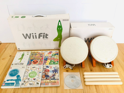 Wii &Wii Fit&太鼓の達人セット＋おまけソフト付き　本体動作確認初期化済み　値下げ‼︎