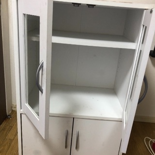 ニトリ 食器棚 収納棚 キャビネット ホワイトの画像
