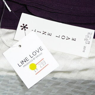 新品　LINE LOVE　M～L　ヒップ85～98　身長150～165　ポリエステル62％　綿32％　ポリウレタン6％　紫　足首レース　レギンス　パープルの画像