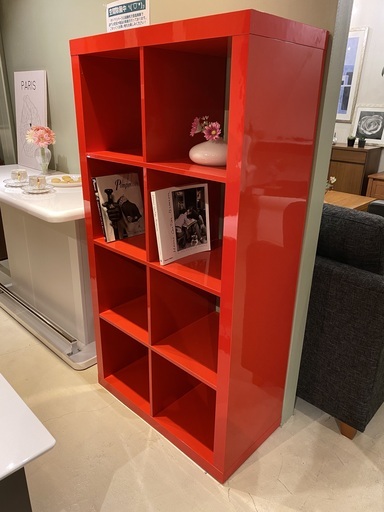 IKEA イケア シェルフ フリーラック 棚 レッド 中古品