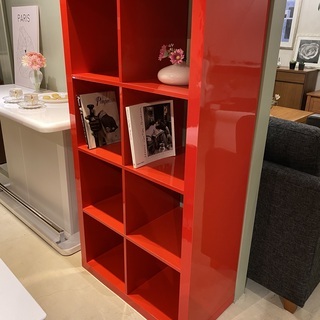 IKEA イケア シェルフ フリーラック 棚 レッド 中古品