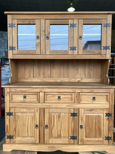 食器棚 レンジボード ナチュラル カントリー調 収納棚 中古品