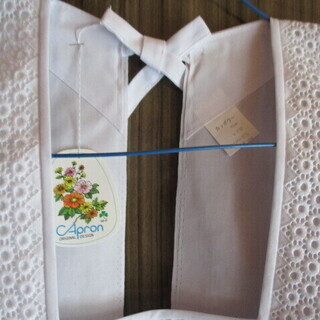 【最終処分】　未使用　割烹着　　和風エプロン　レース柄　キッチン　エプロンの画像