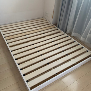 ダブルベッド　すのこベッド　ウレタンマットレスの画像