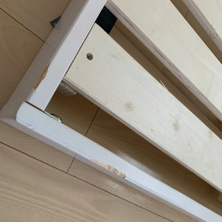 ダブルベッド　すのこベッド　ウレタンマットレスの画像
