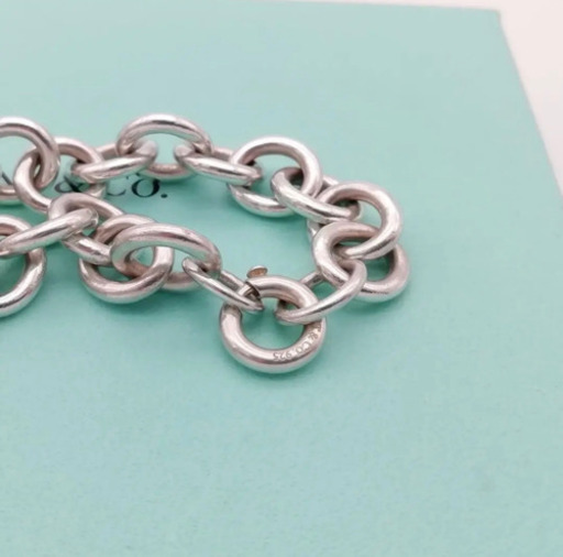 美品　Tiffany&Co. ティファニー　オーバル　リング　ドーナツ　チェーン　シルバー　ブレスレット