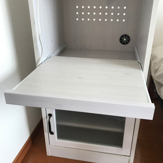 レンジ台　木目調　ホワイトの画像