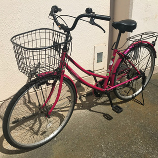 ママチャリ 赤 中古の画像