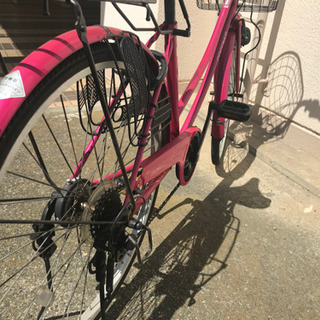 ママチャリ 赤 中古の画像