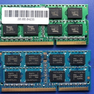 DDR3 SDRAM(PC3-8500 DDR3-1066)	ノートパソコン用メモリー2枚組の画像