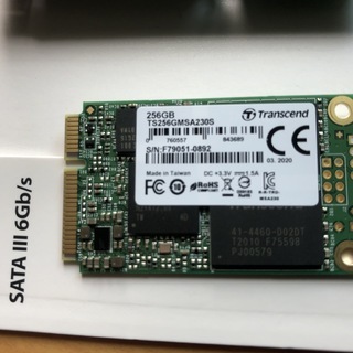 mSATA SSD256GB　Transcend製（ソリッドステートドライブ）の画像