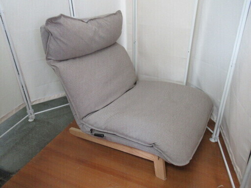 J1185/ハイバックリクライニングソファ/1人掛け/1シーター/グレー/ベージュ/MUJI/無印良品/中古品/