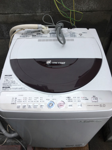 美品　売り切り価格！SHARP/6kg洗濯機/ES-GE60K-T★送風機能/Ag+イオンコート搭載/穴なし槽カビぎらい/ステンレス槽/ガンココース(9S10876)