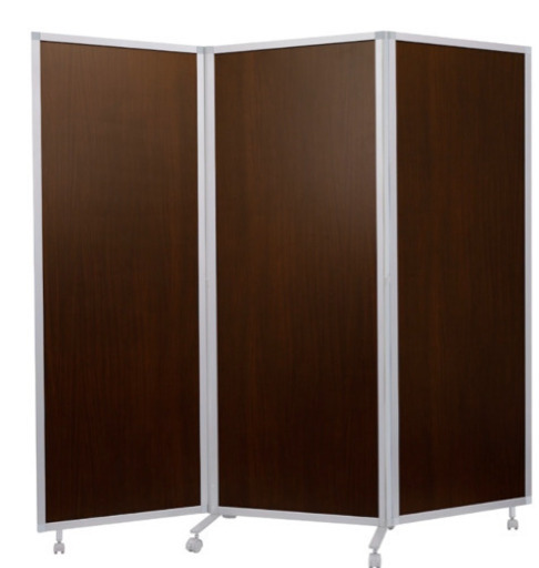 パーテーション　キャスター付き3折(シャスタ2 DBR)