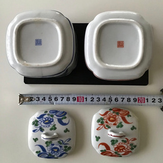 赤絵　組蓋物　未使用品の画像