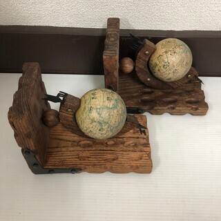 スペイン製 地球儀 置物 インテリア 飾り Spain お洒落 アンティーク ビンテージ 2個セットの画像