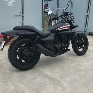 宮城県仙台市！！ カワサキ エリミネーター 250Ｖ バイク マットブラック シャークマウス仕様 ミリタリー  自賠責令和4年5月までの画像